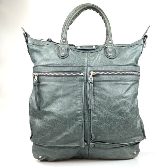 large Balenciaga classic square leather diaper beach bag tote Kardashian - Picture 1 of 14